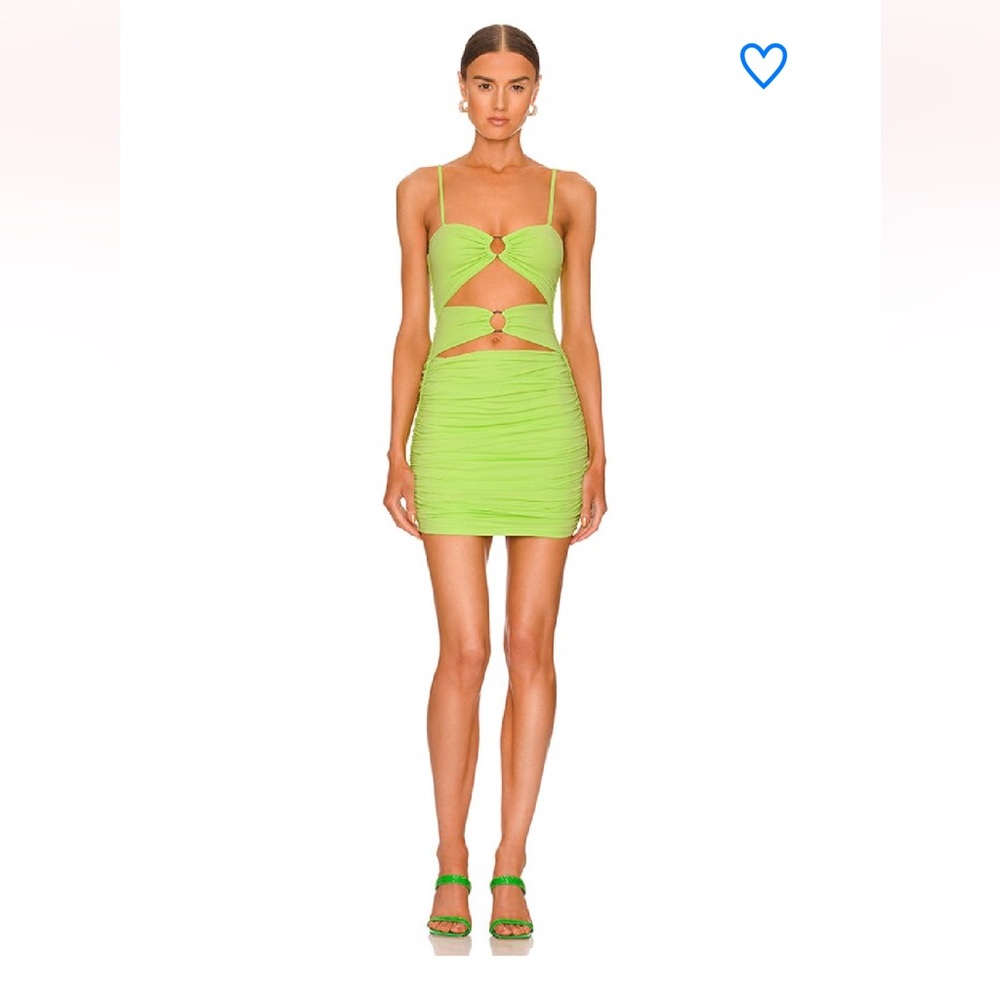 superdown Lime Green Cutout Mini Dress